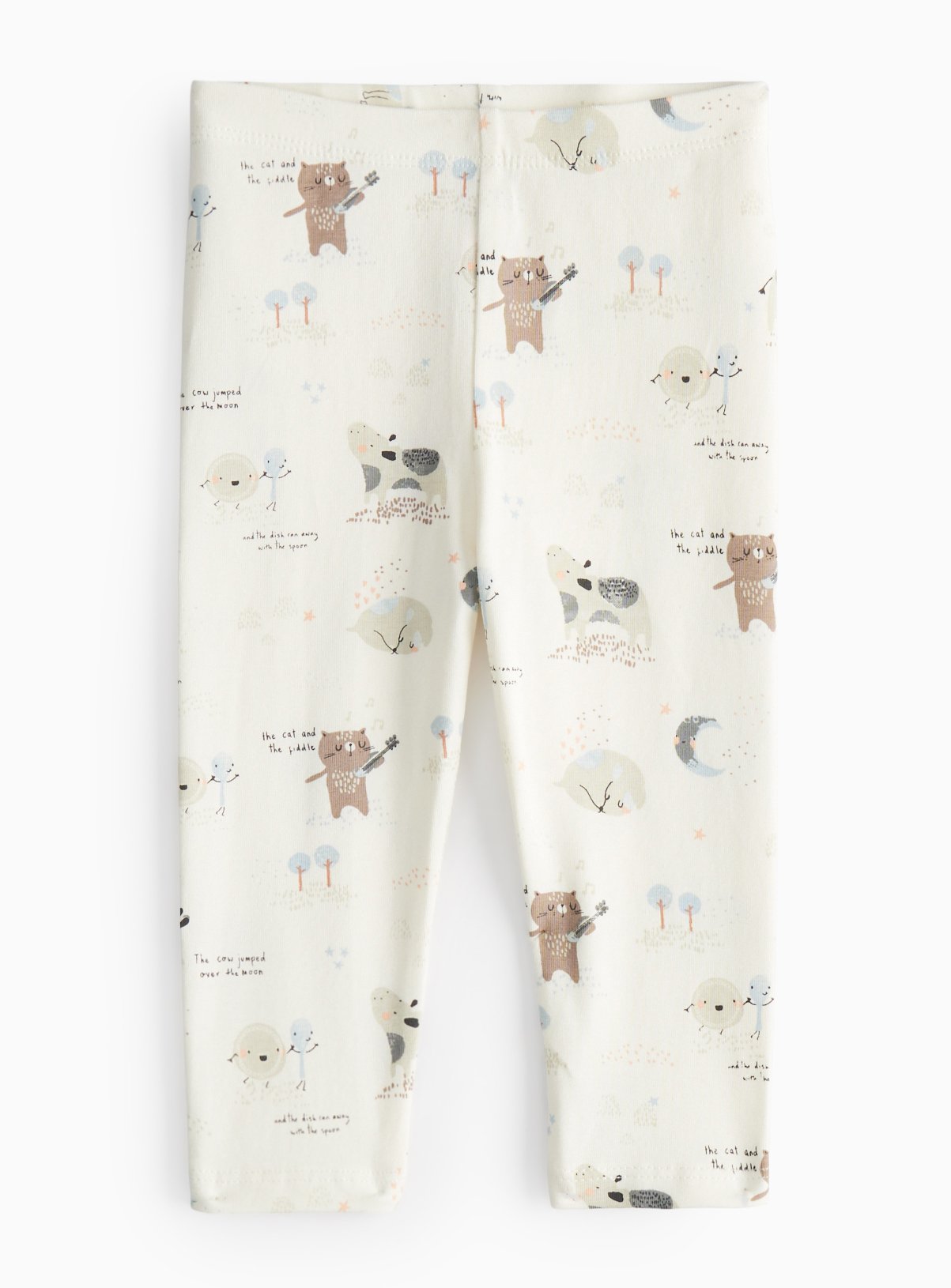 Cream Cream Nursery Rhymes Printed Leggings - Tu by Sainsbury's