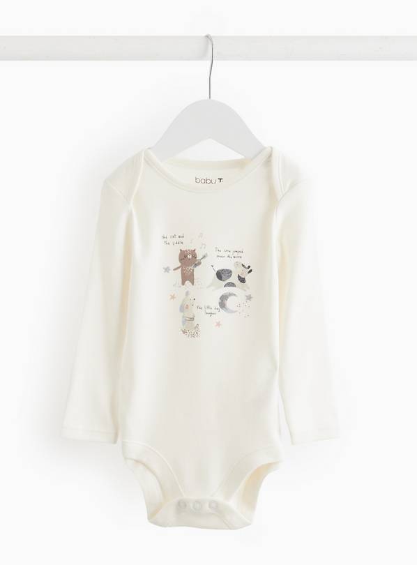 Nursery Rhyme Print Cream Bodysuit  12-18 months