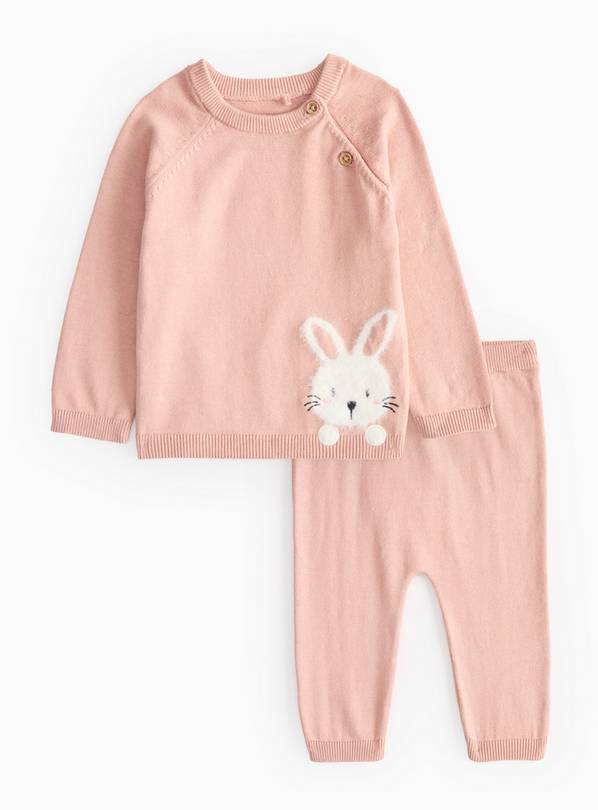 Pink Bunny Knitted Jumper & Leggings Set 6-9 months