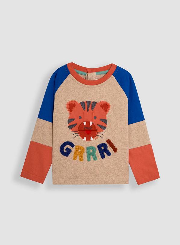 JOJO MAMAN BÉBÉ Tiger Applique Interactive Top 2-3 Years