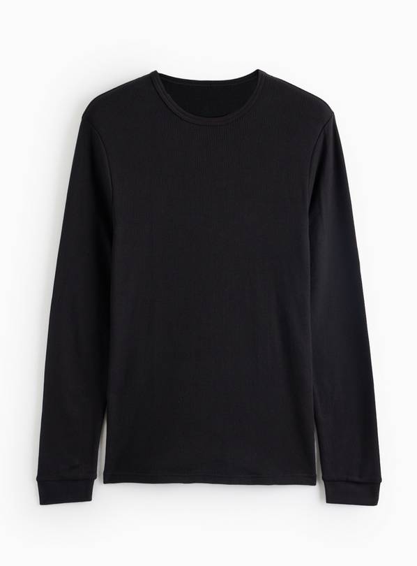 Black Thermal Max Warmth Ribbed Long Sleeve Top XL