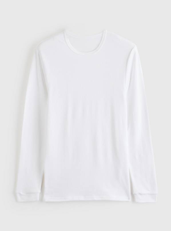 White Maximum Warmth Thermal Ribbed Top S