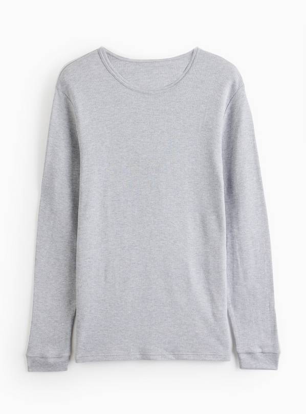 Grey Marl Maximum Warmth Thermal Ribbed Top  S