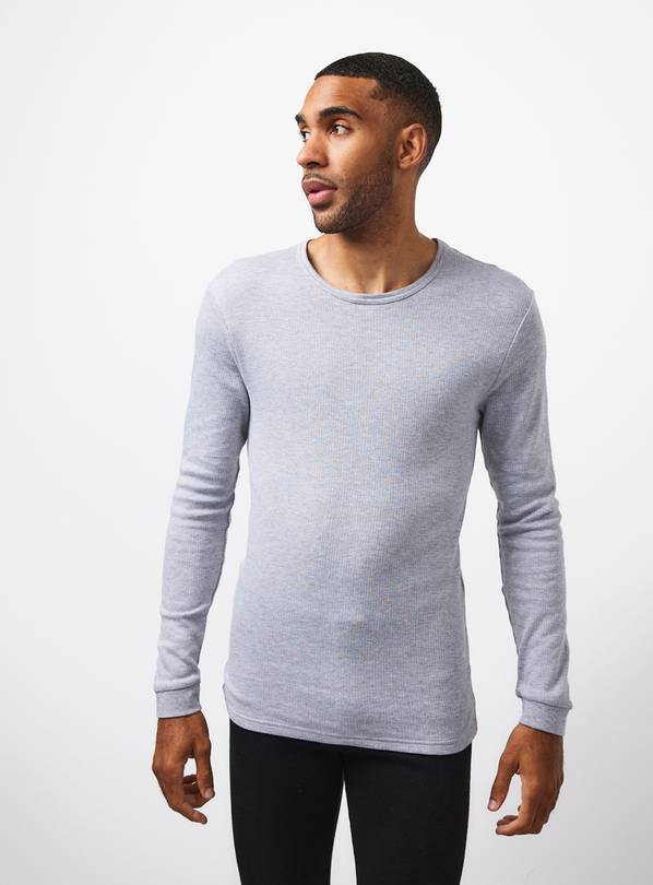 Grey Marl Maximum Warmth Thermal Ribbed Top  XL