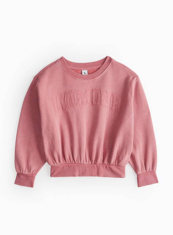 Pink L'Amour Slogan Washed Sweatshirt 12 years