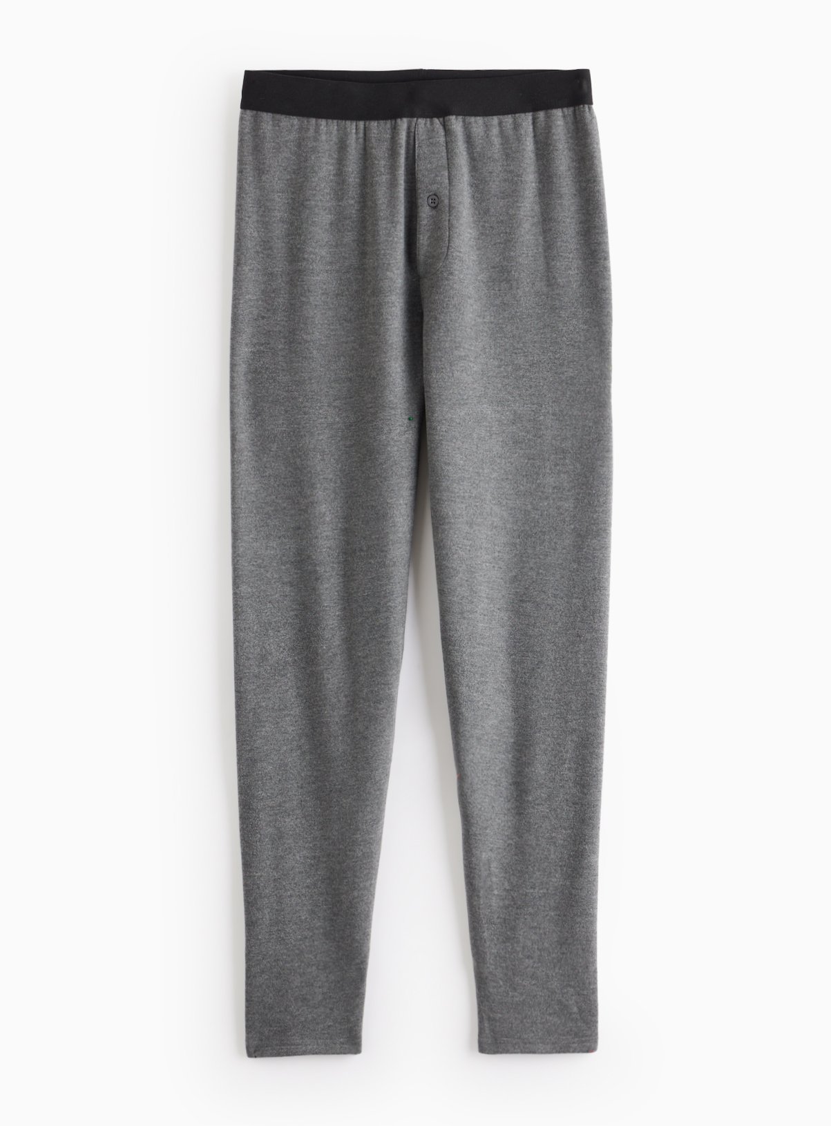 Men's Grey Maximum-Warmth Fleece Long Thermal Pants