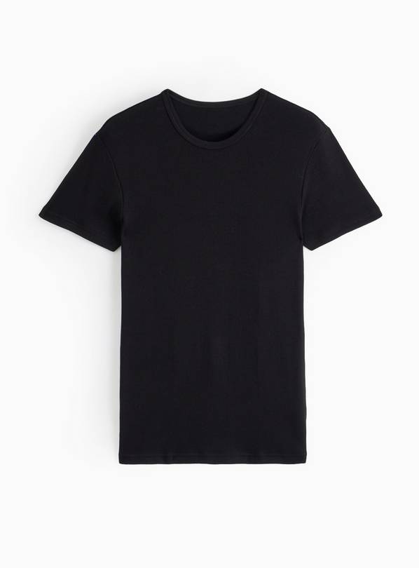 Black Maximum Warmth Thermal Ribbed T-Shirt XS