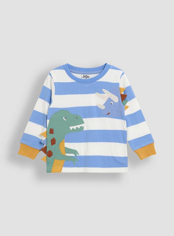 JOJO MAMAN BÉBÉ Dinosaur Novelty Applique Top 6-12 months