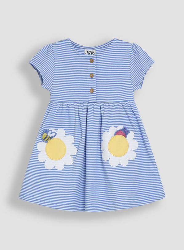 JOJO MAMAN BÉBÉ Daisy Applique Pockets Button Front Dress 6-12 months