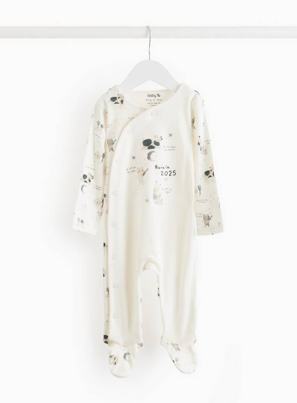 Born In 2025 Slogan Printed Sleepsuit  Up to 3 mths