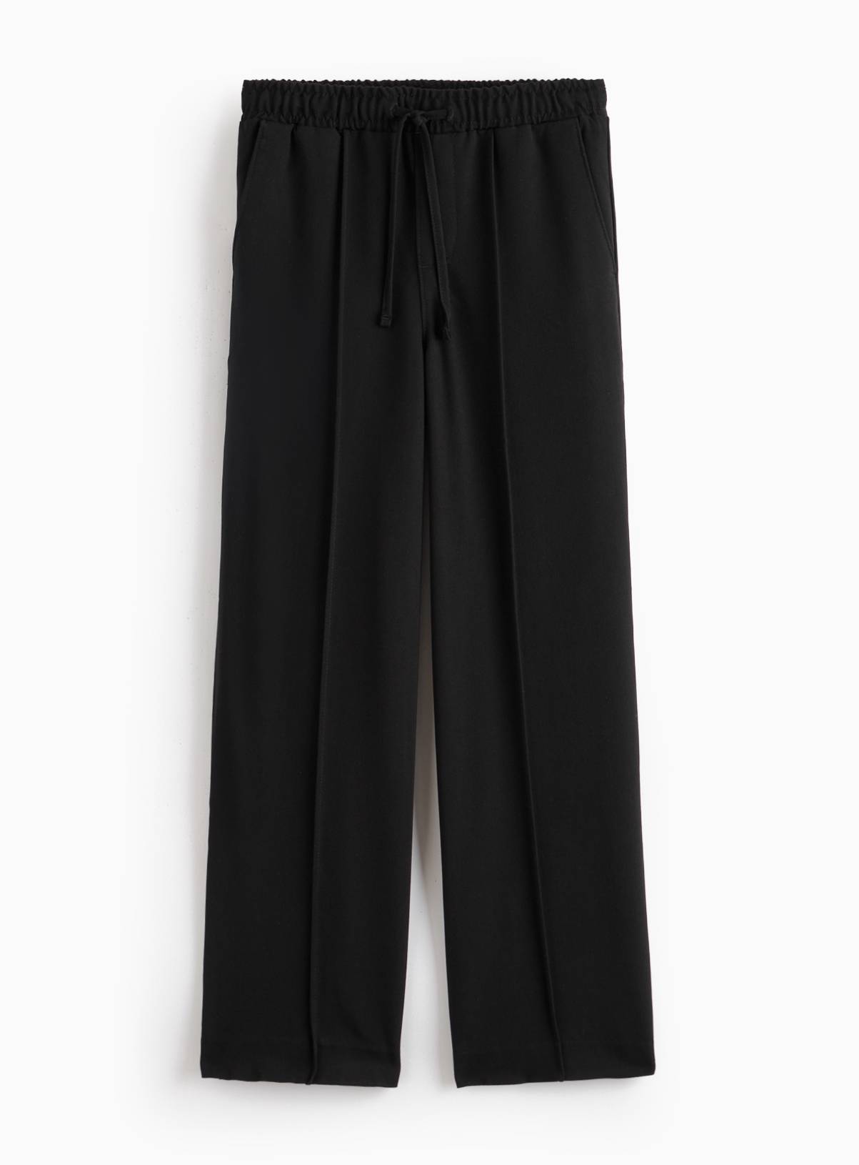 Black Elasticated Waist Wide Leg Trousers 10 years - Image 1