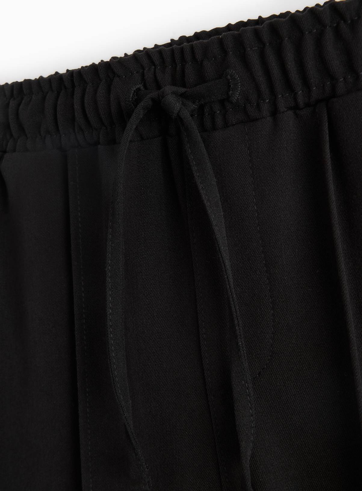 Black Elasticated Waist Wide Leg Trousers 10 years - Image 2