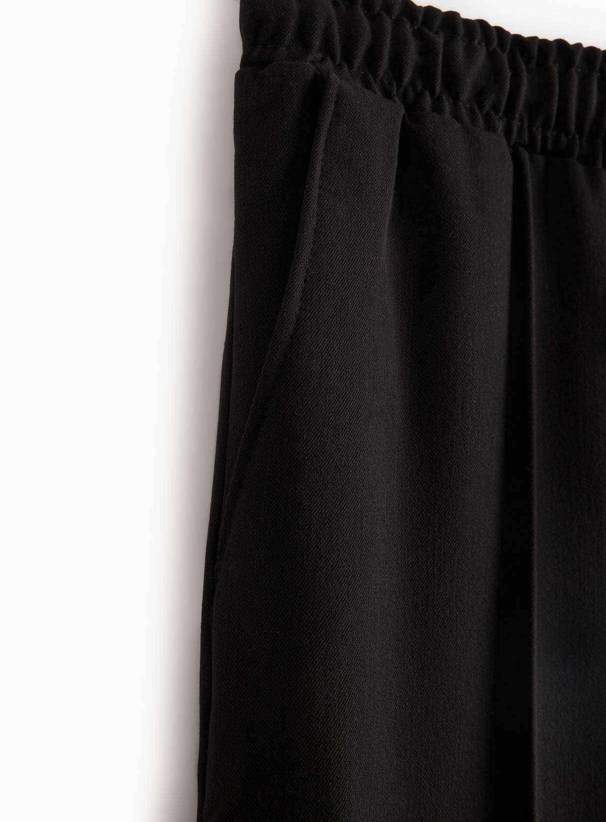 Black Elasticated Waist Wide Leg Trousers 10 years - Image 3