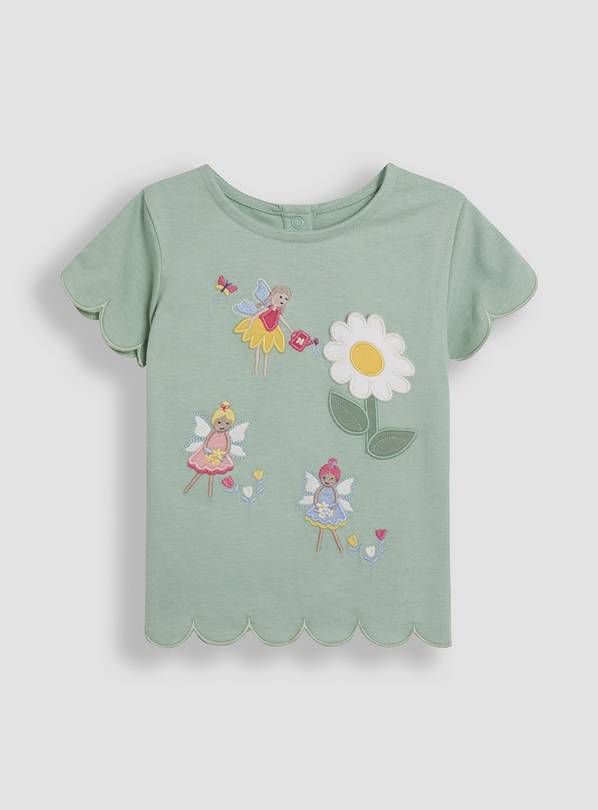 JOJO MAMAN BÉBÉ Fairy Applique Daisy Pocket T-Shirt 6-12 months