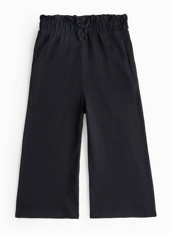 Black Ribbed Wide-Leg Culottes 8 years