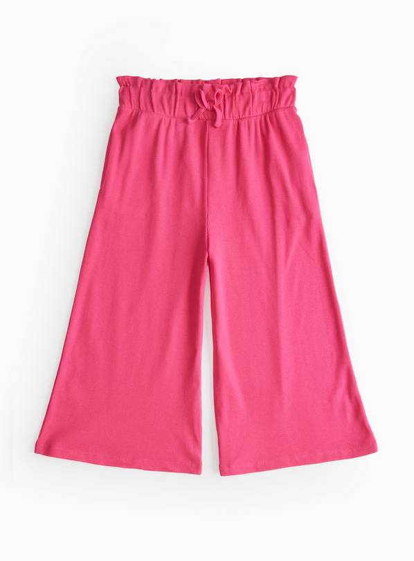 Pink Ribbed Wide-Leg Culottes 8 years