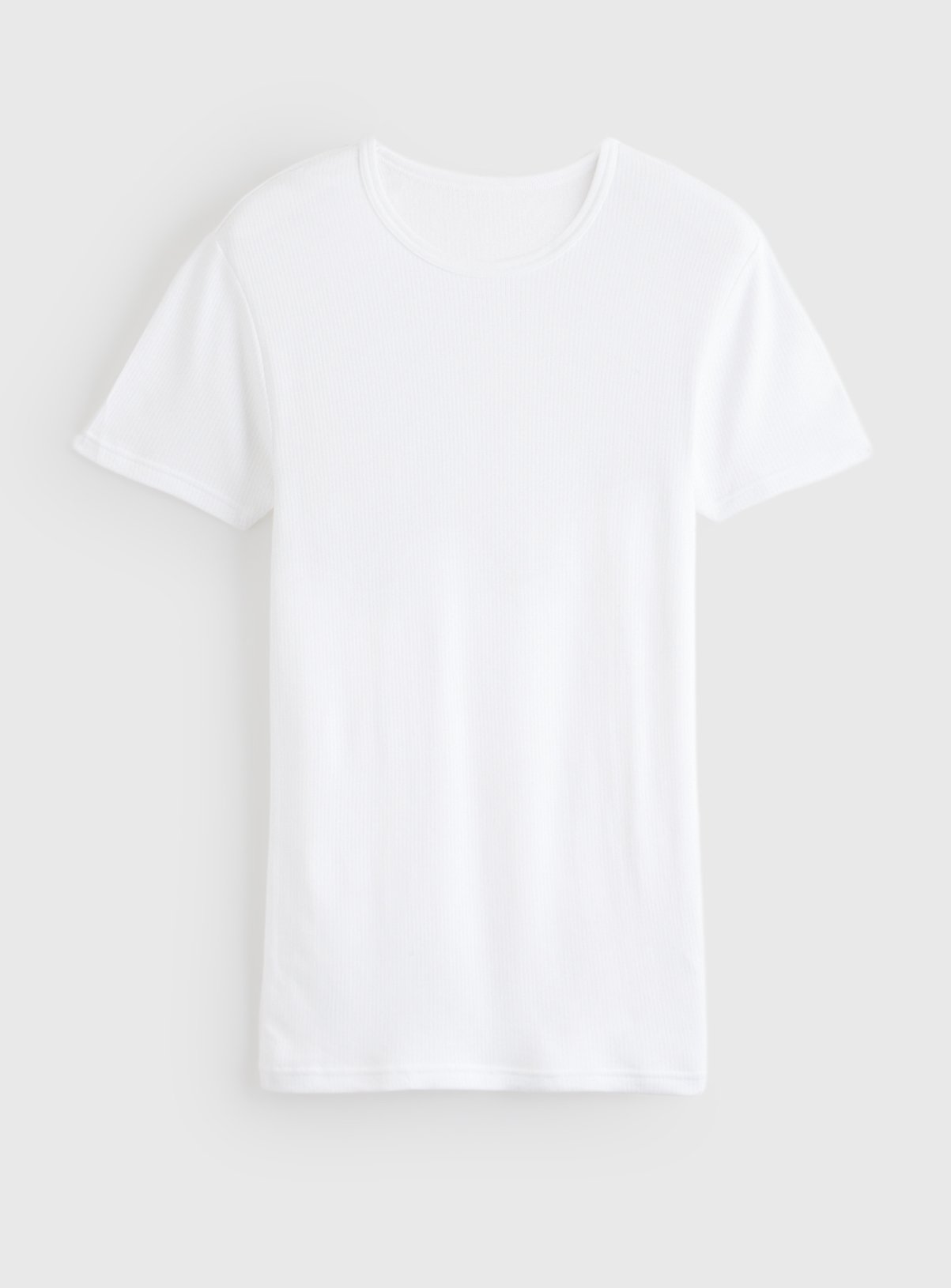 Men's White Maximum Warmth Thermal Ribbed T-Shirt