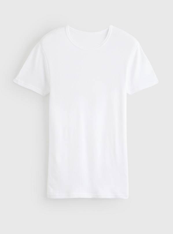 White Maximum Warmth Thermal Ribbed T-Shirt XXXL