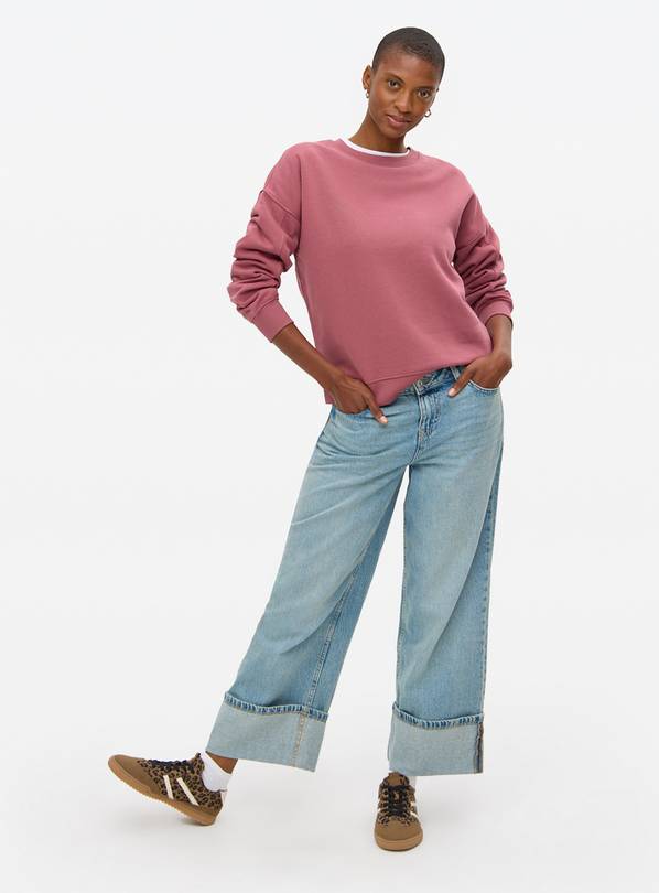 Pink Relaxed Crew Sweatshirt XS