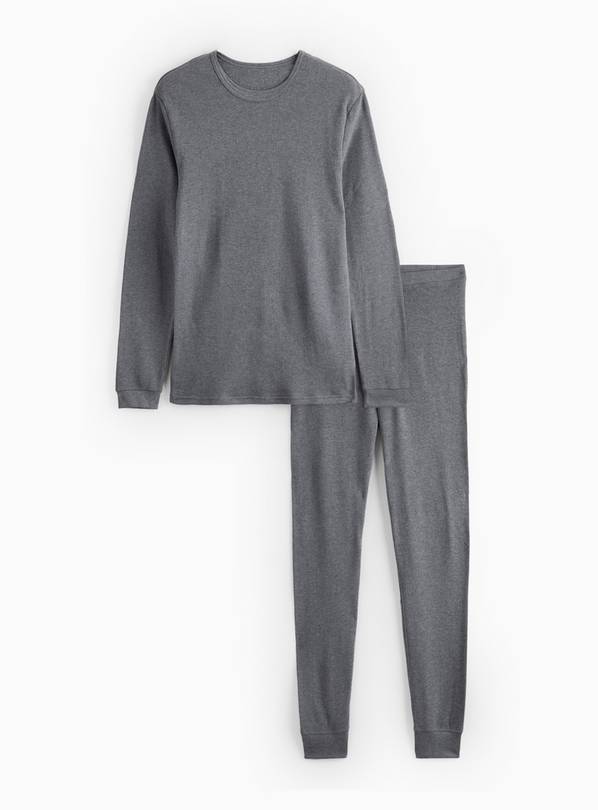 Grey Maximum Warmth Thermal Ribbed Set M