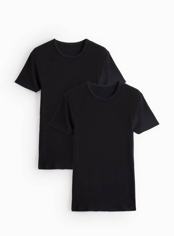 Black Thermal Max Warmth Short Sleeve T-Shirt 2 Pack S