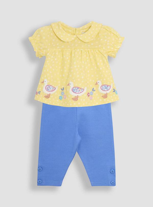 JOJO MAMAN BÉBÉ Duck Applique Blouse & Leggings Set 2-3 Years