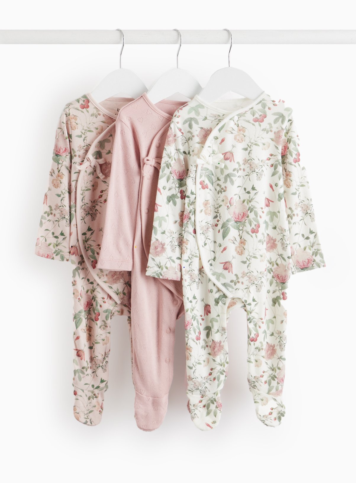 Floral Printed Wrap Front Sleepsuit 3 Pack 12-18 months