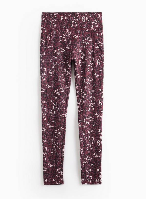REAKTIV Purple Leopard Print High Waisted Everyday Legging XS