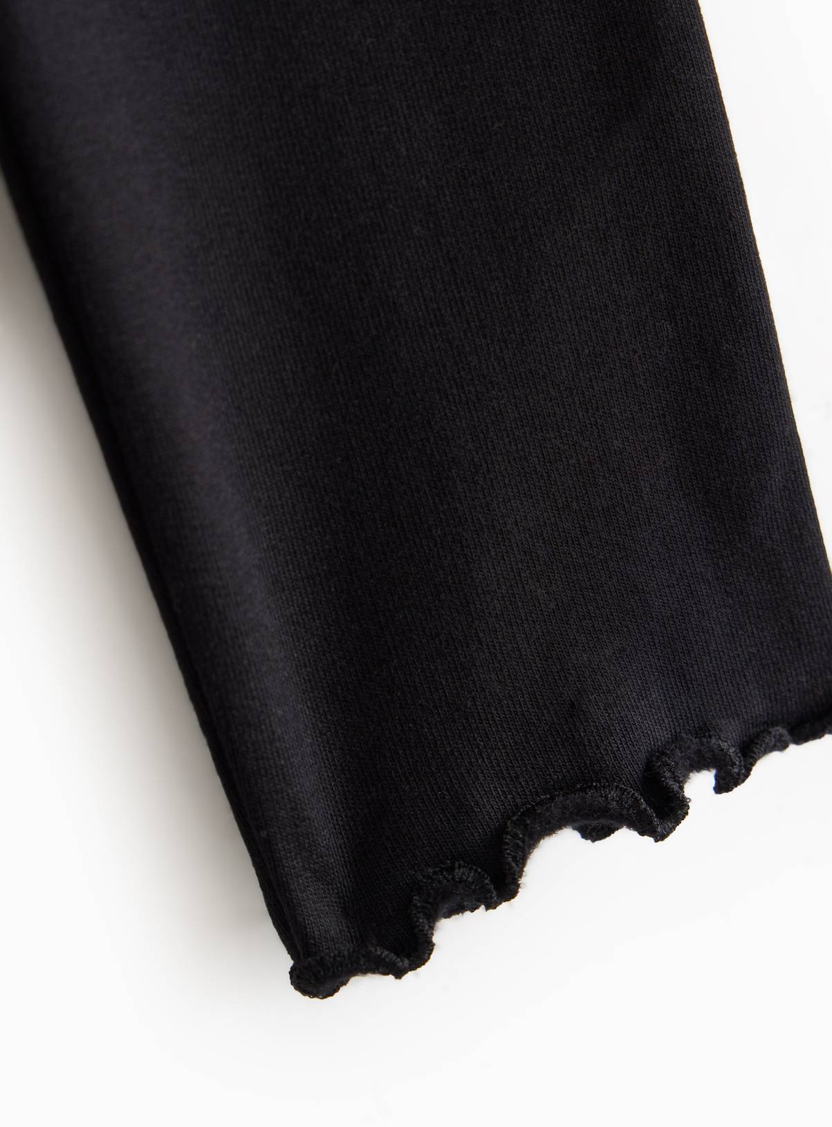 Black Brush Back Fleece Lined Leggings 6 years - Image 3