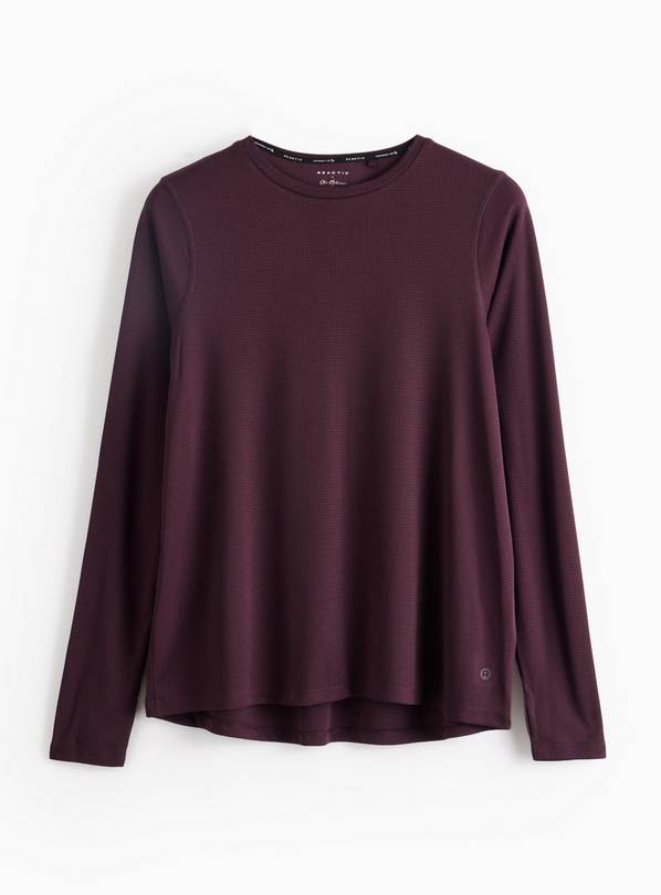 REAKTIV Deep Purple Mesh Long Sleeve Workout Top L