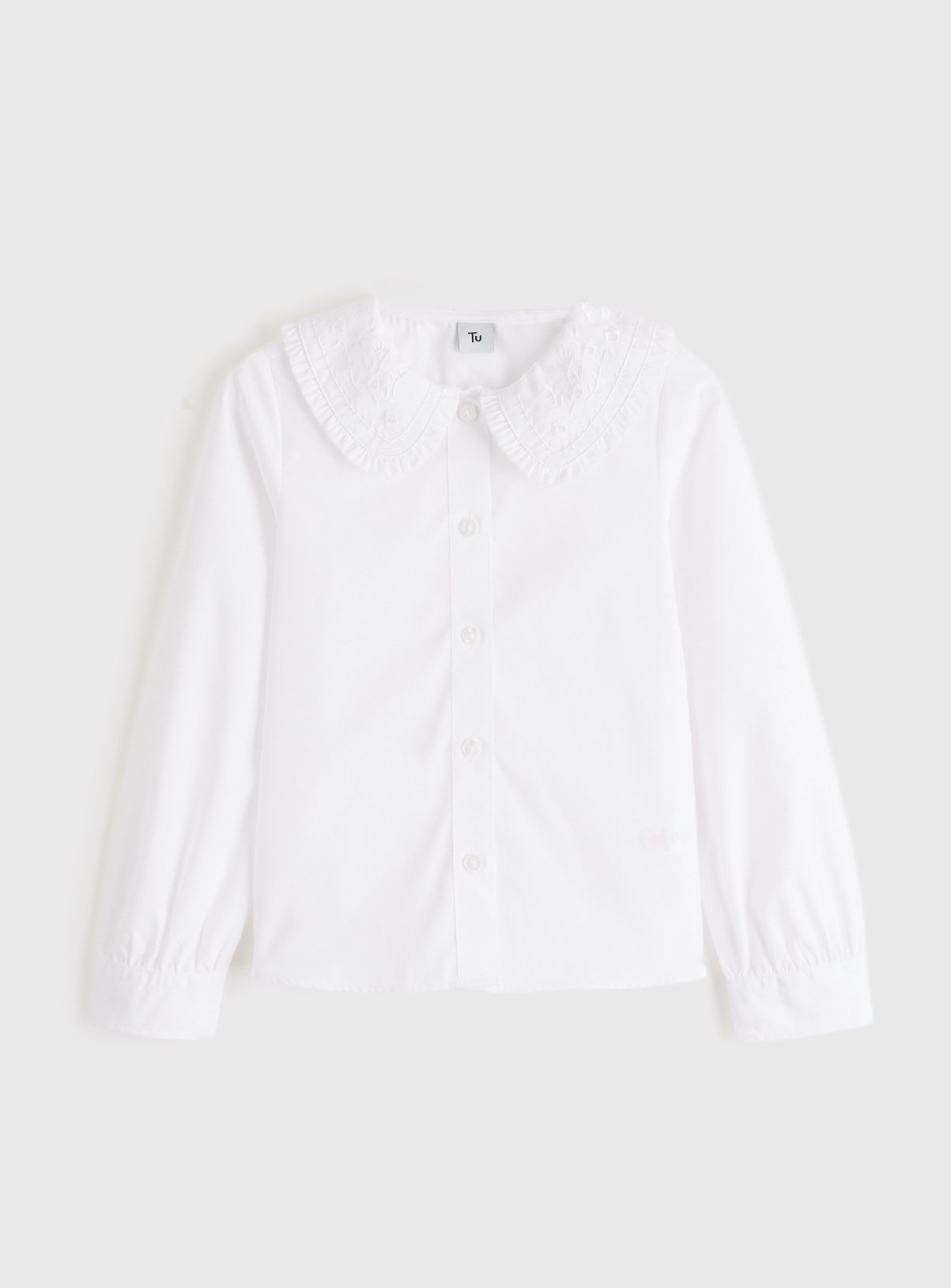 Large Collar Embroidered Blouse