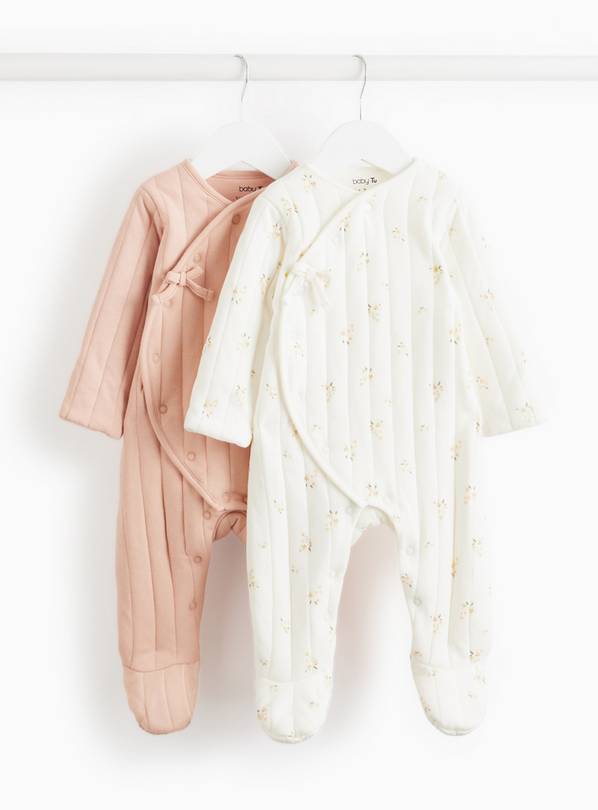 2.5 Tog Quilted Sleepsuits 2 Pack Up to 3 mths