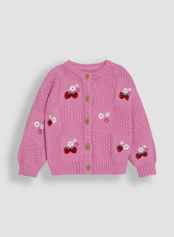 JOJO MAMAN BÉBÉ Strawberry Embroidered Cardigan 6-12 months