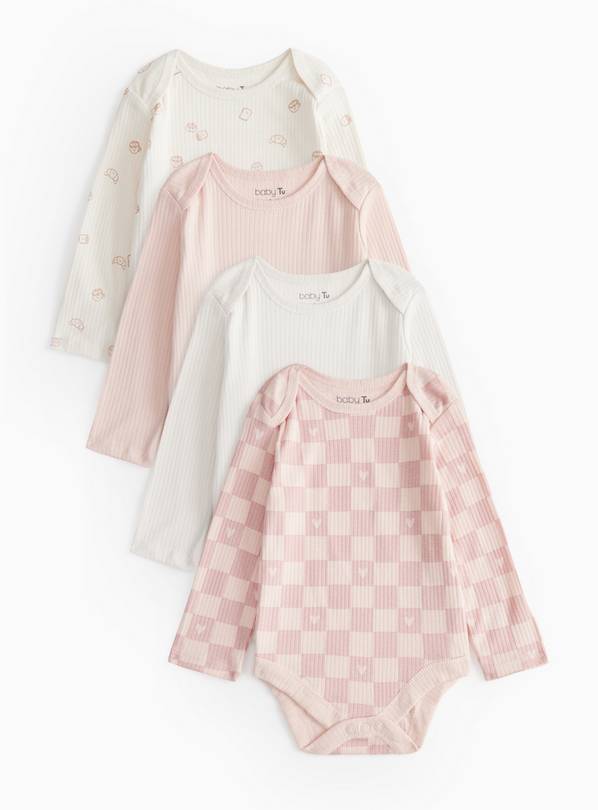 Pink Printed Bodysuits 4 Pack 9-12 months