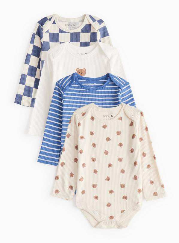Bear Print Bodysuits 4 Pack 3-6 months