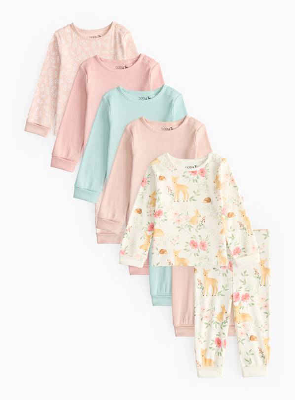 Pink Woodland Pyjama Set 5 Pack 12-18 months