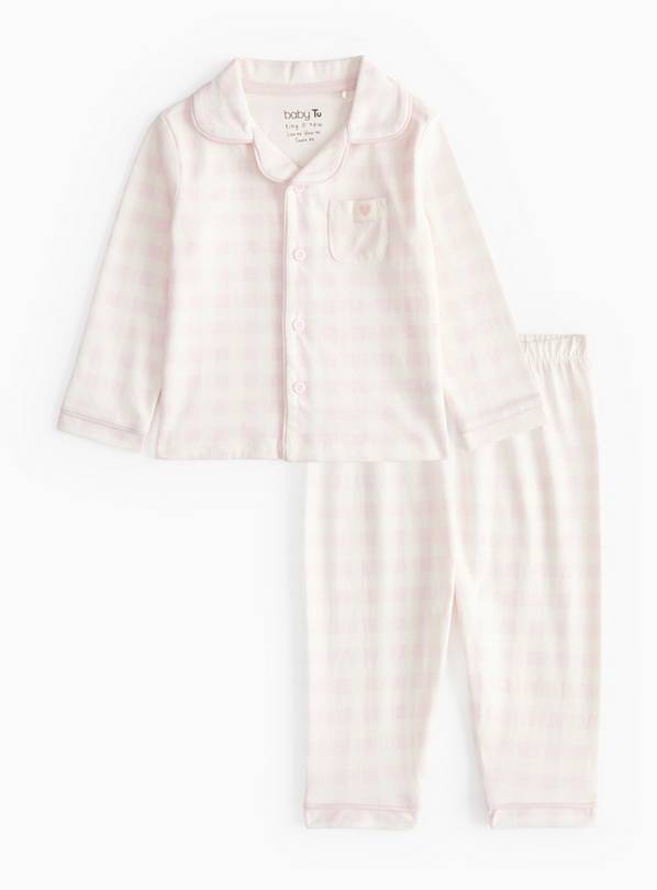 Pink Gingham Printed Pyjamas 6-9 months