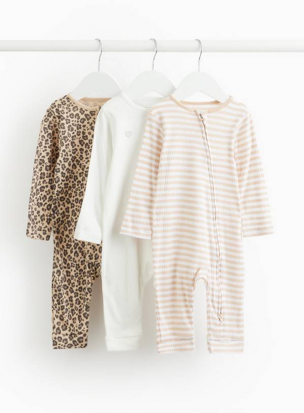 Printed Two-Way Zip Sleepsuit 3 Pack 9-12 months