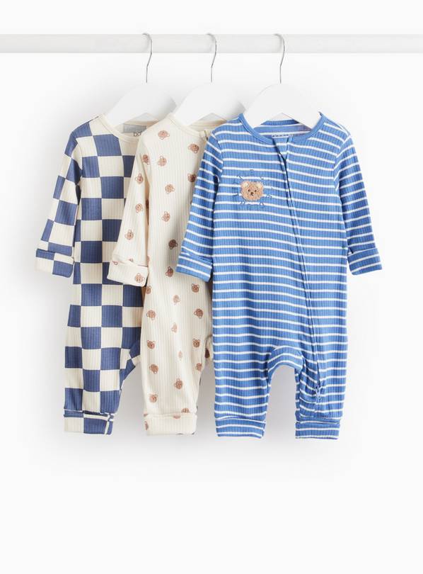 Printed Two-Way Zip Sleepsuit 3 Pack 18-24 months