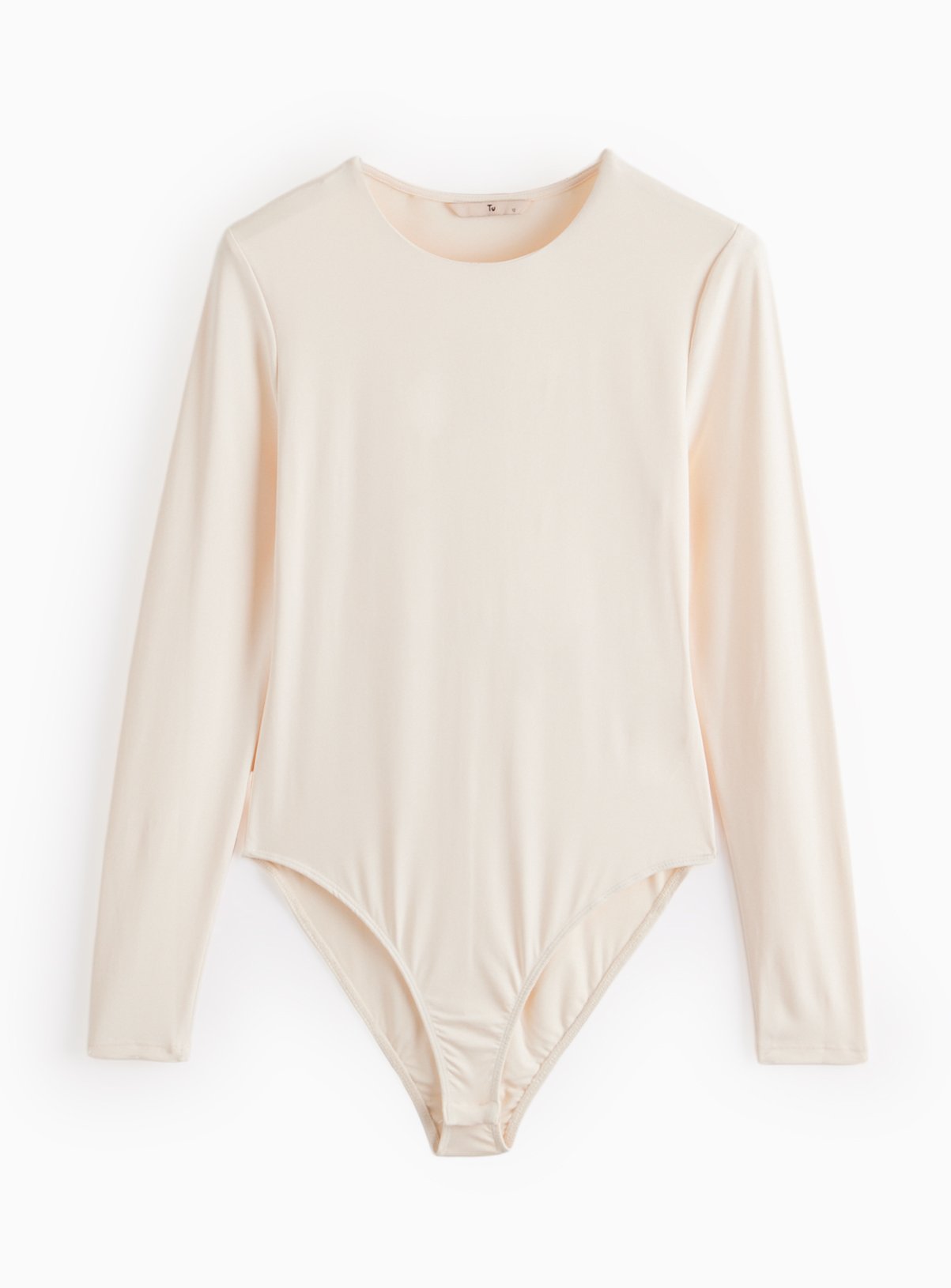 Tan Long Sleeve Polyamide Bodysuit