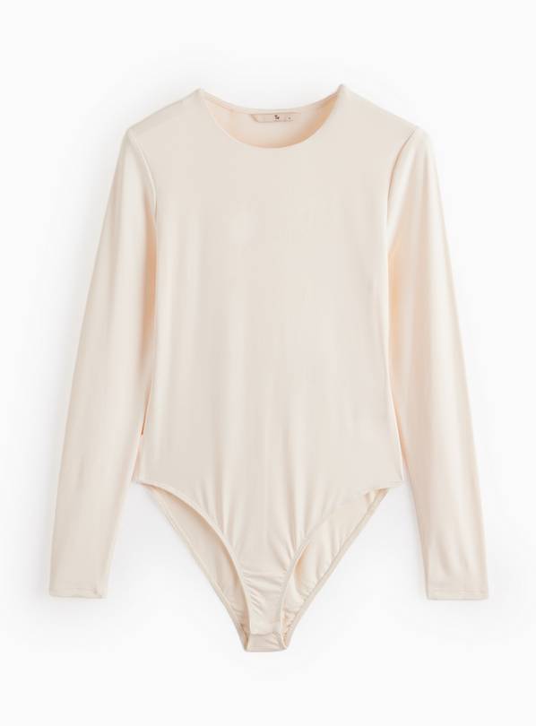 Tan Long Sleeve Polyamide Bodysuit 16