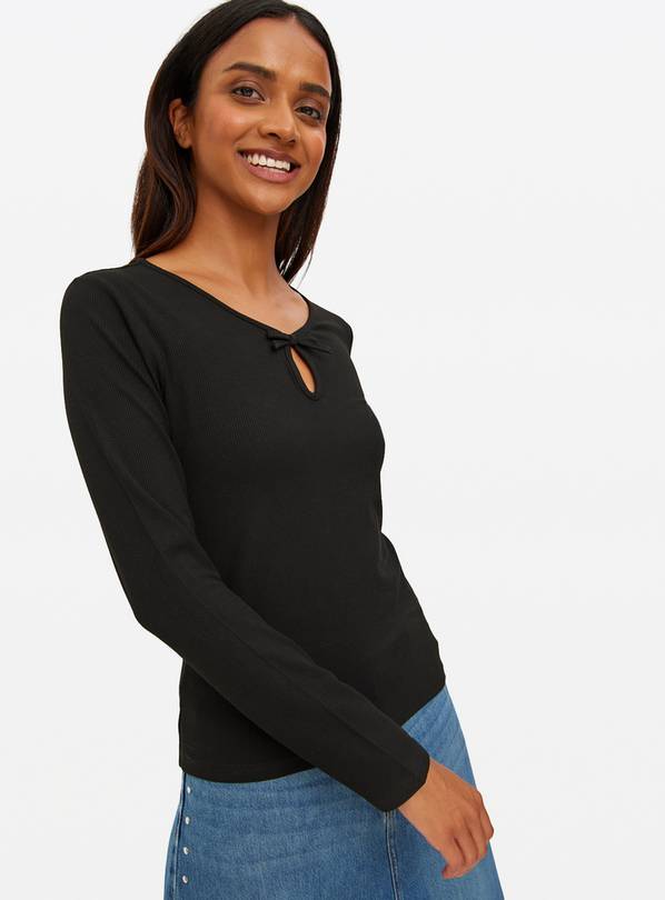 Black Bow Detail Long Sleeve Top 16