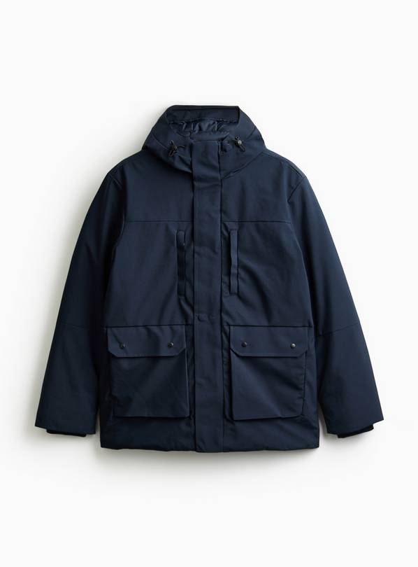 Navy Wadded Hooded Coat XXXXL