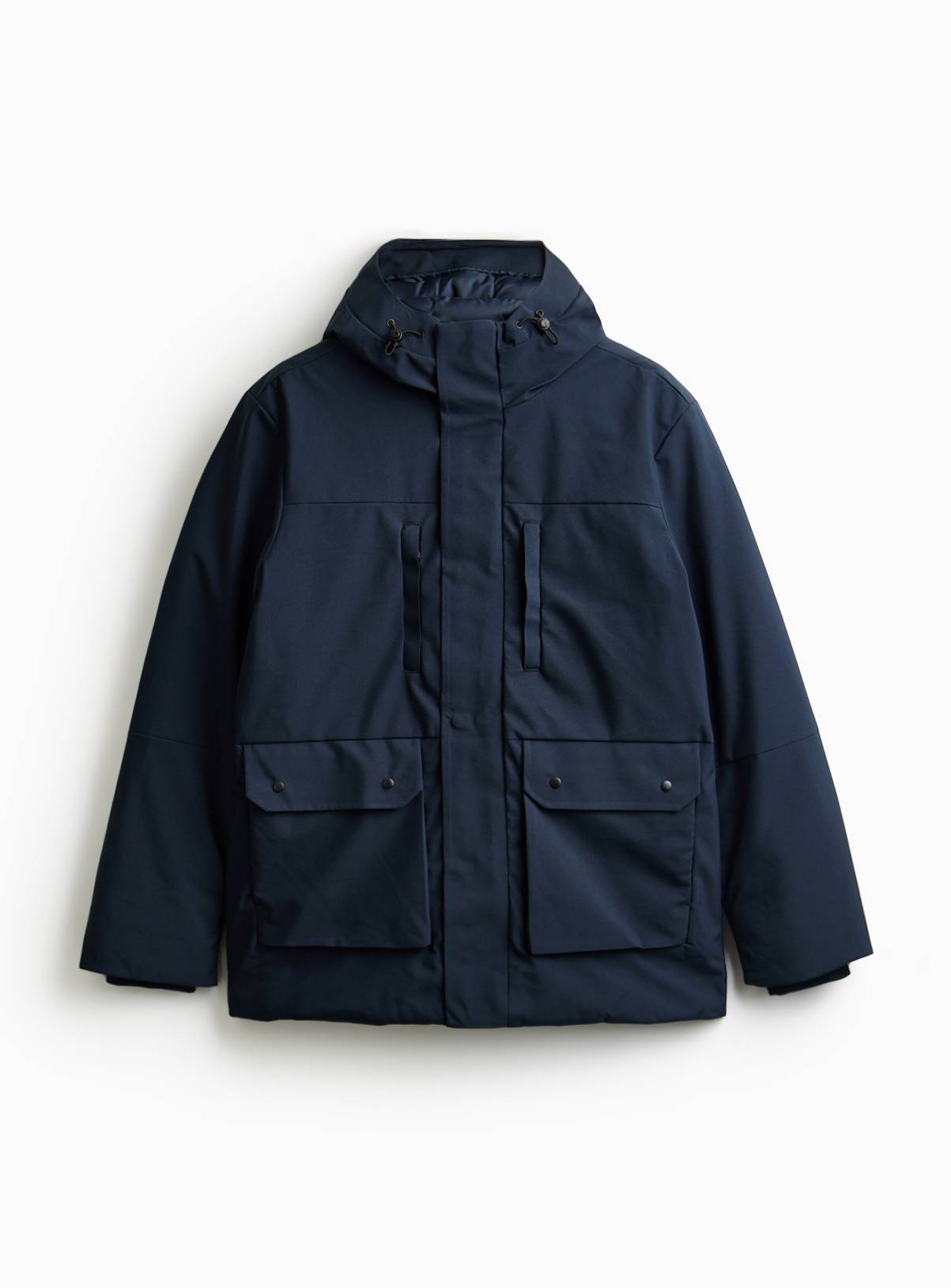 Navy Wadded Hooded Coat XXXL - Image 3
