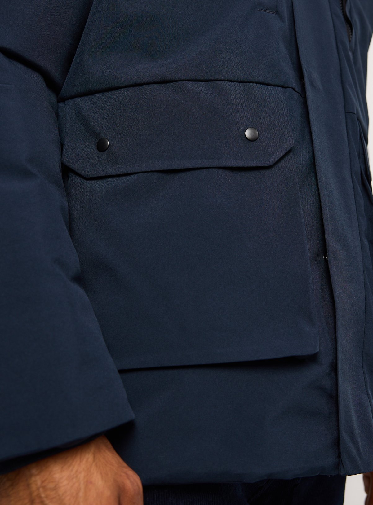 Navy Wadded Hooded Coat XXXL - Image 4 thumbnail