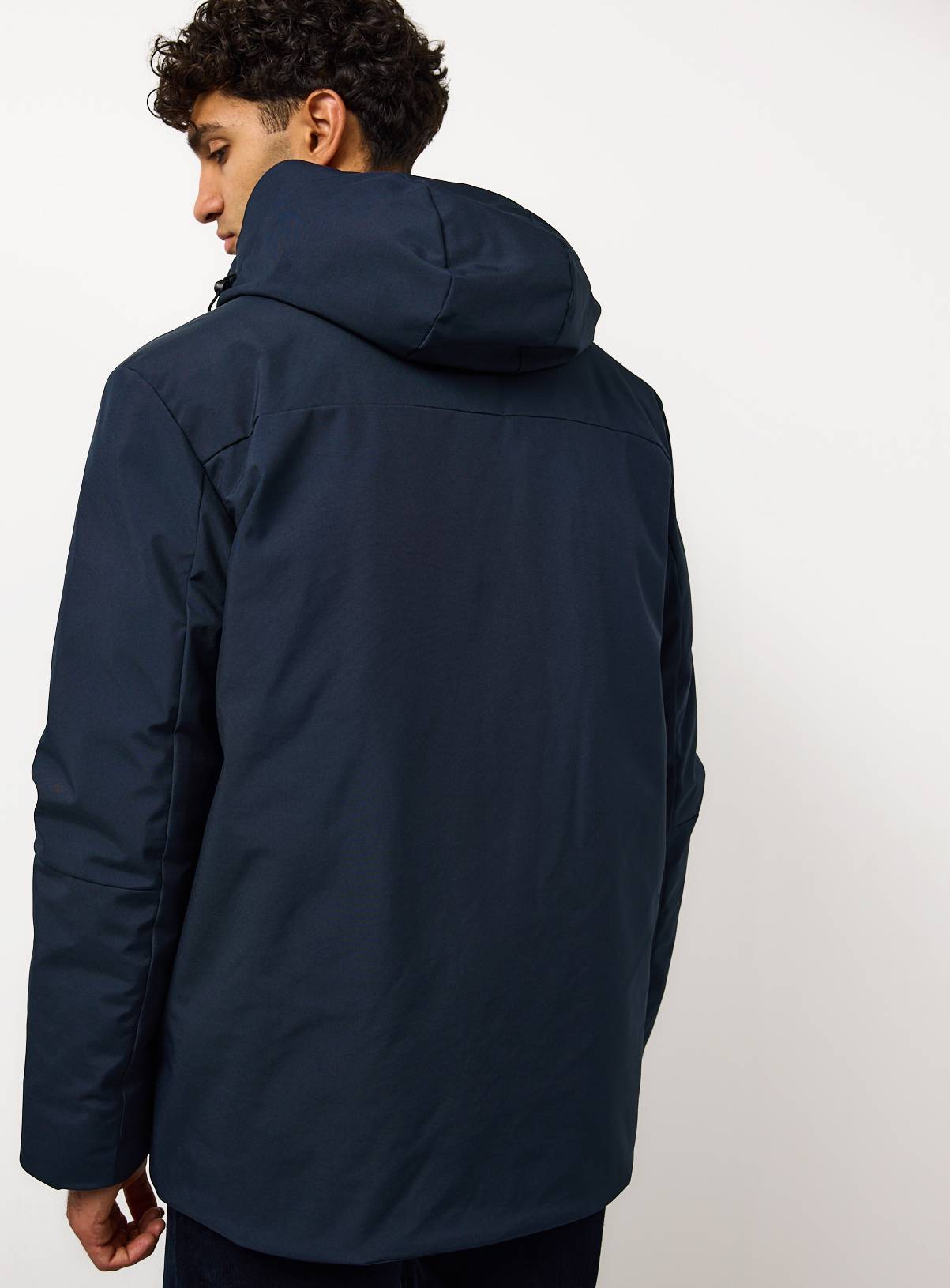 Navy Wadded Hooded Coat XXXL - Image 5
