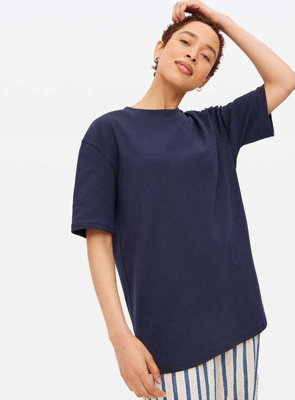 Navy Oversized Crew T-Shirt 22