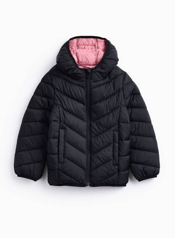 Black Padded Pack-Away Rain Coat 13-14 years