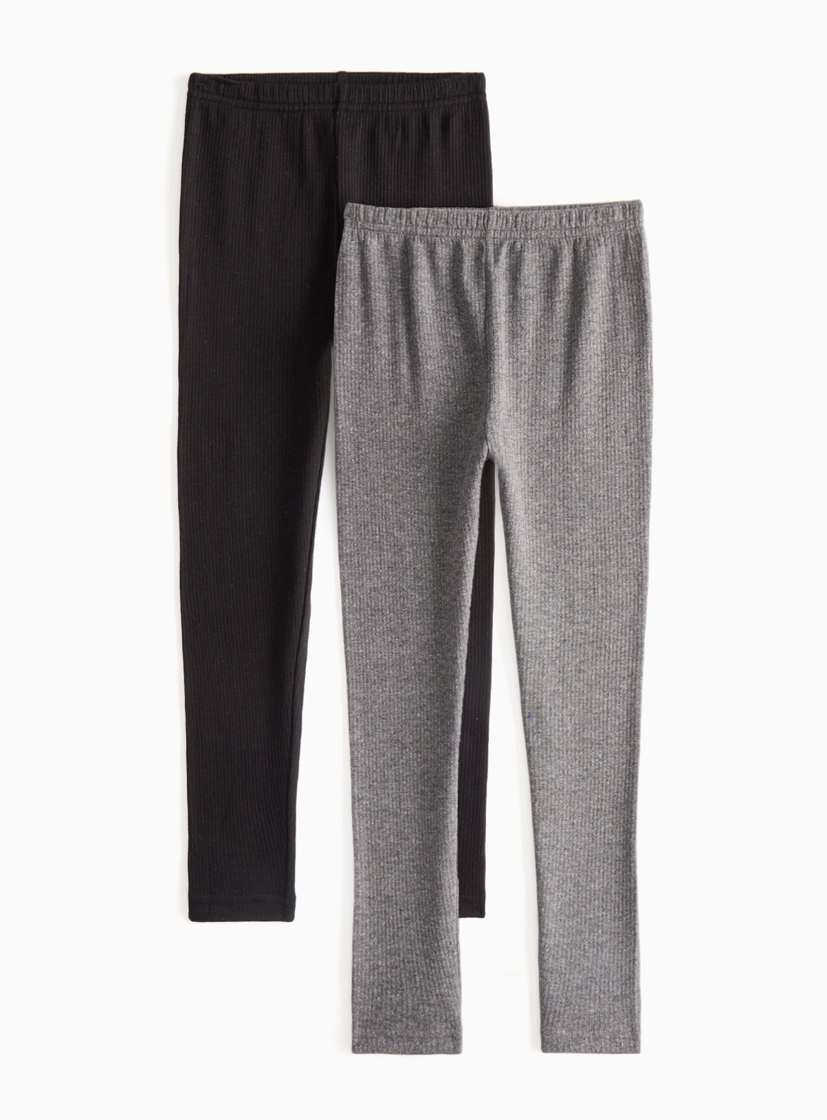Black Unisex Black & Grey Thermal Leggings 2 Pack (2-3 Years) - Tu by Sainsbury's