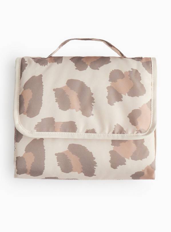 Beige Leopard Printed Travel Changing Mat One Size